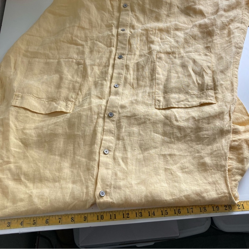 J. Jill Pure Linen Patch Pocket Shirt Dress Midi Butter Yellow Size XS NWT - Picture 7 of 10